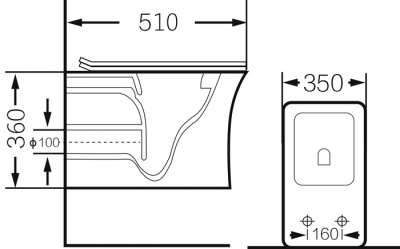 Унитаз подвесной Grossman GR-4461S безободковый с крышкой duroplast, soft-close, белый