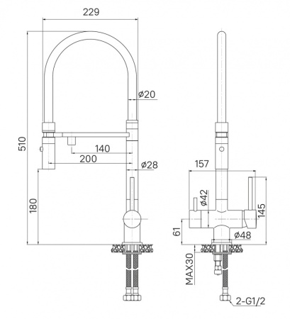 Смеситель для кухни с фильтром и гибким изливом Iddis Ace, хром ACESBFFi05.Распродажа Образец
