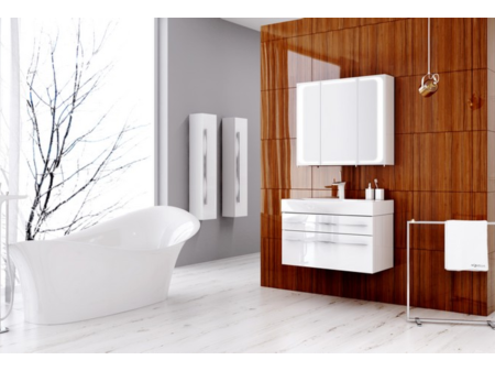 Шкаф-зеркало с подсветкой AQWELLA Милан В10зп Mil.04.10, белый