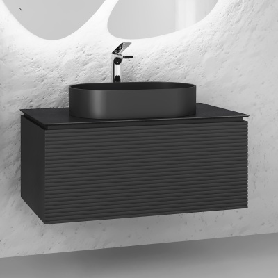 Тумба подвесная Raval Stone 100 антрацит Stn.01.100/P/A/JR. Образец. Распродажа