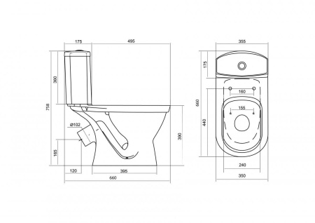 Унитаз напольный Santek "АЛЬКОР", белый 1WH302140