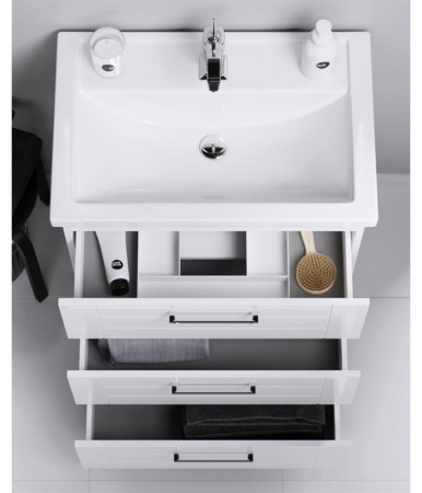 Тумба под умывальник на ножках Aqwella Манчестер с умывальником Фостер 700, белый MAN01073+4620008197746
