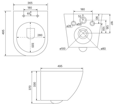 Комплект: унитаз подвесной Iddis Blanco + смеситель с гигиен. душем Iddis Axes
