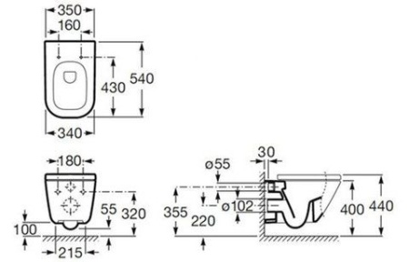 Унитаз подвесной Roca The Gap с сиденьем