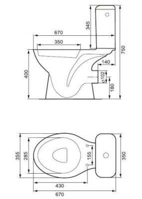 Унитаз-компакт Cersanit MITO P011 CCKZ1008228222