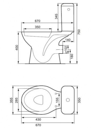 Унитаз-компакт Cersanit MITO P011 CCKZ1008228222