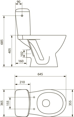 Унитаз-компакт Cersanit KORAL 031 CCKZ1011761753
