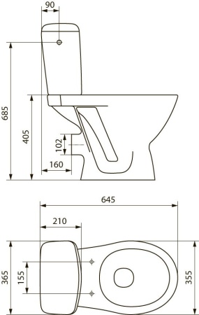 Унитаз-компакт Cersanit KORAL 031 CCKZ1011761753