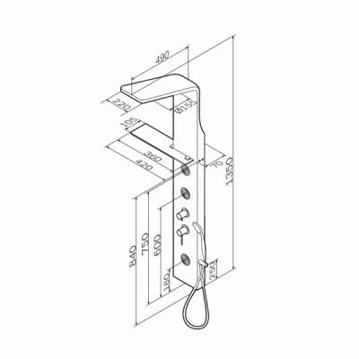 Гидромассажная душевая панель AM.PM Joy W85P-2-136AW