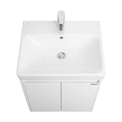 Тумба под умывальник Акватон Сканди Doors 55 с умывальником Адриана 55, белый 1A2788K0SD010