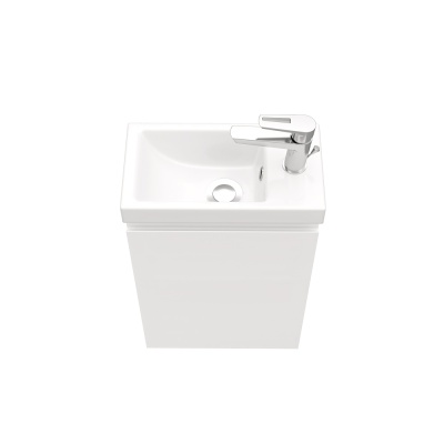 Тумба подвесная Laparet Optimum 40 с умывальником Cersanit Moduo 40 белый глянец LO-WCAB-40-01R+S-UM-MOD40/1