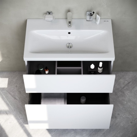 Тумба под умывальник напольная AM.PM Gem 75см с умывальником AM.PM GEM (M90FSX07522WG32+M90WCC0752WG)