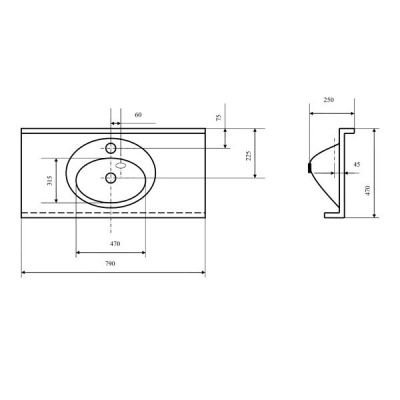 Умывальник Акватон Отель 3/80