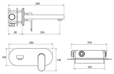 Смеситель для умывальника настенный Ravak CR 019.00