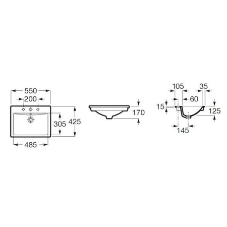 Умывальник Roca Diverta 55