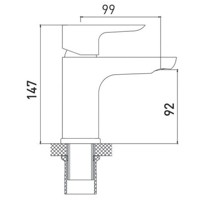 Смеситель для умывальника Gross Aqua Space 6515288С