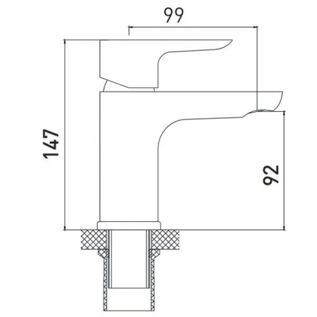 Смеситель для умывальника Gross Aqua Space 6515288С