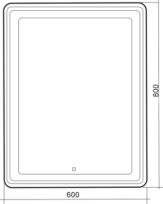 Зеркало Silver Mirrors Мальта-лофт 600х800 (сенсорный выключатель, рама пластик)