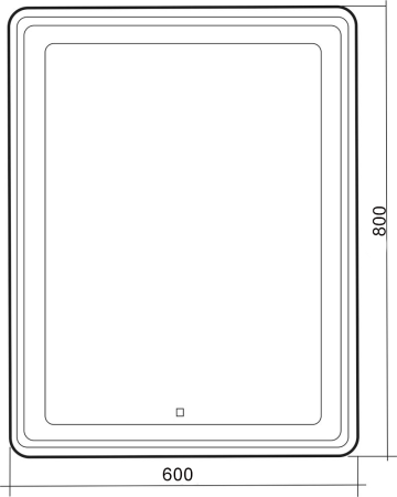 Зеркало Silver Mirrors Мальта-лофт 600х800 (сенсорный выключатель, рама пластик)