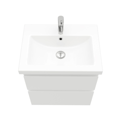 Тумба подвесная Laparet Optimum 60 с умывальником Cersanit Moduo 60 белый глянец LO-WCAB-60-01+S-UM-MOD60/1