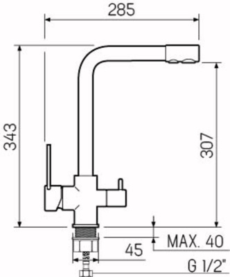 Смеситель для кухни с переключением фильтра для питьевой воды PMC SL130-015F