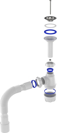 Сифон для умывальника Aquant Standart, белый S2015-35-MR