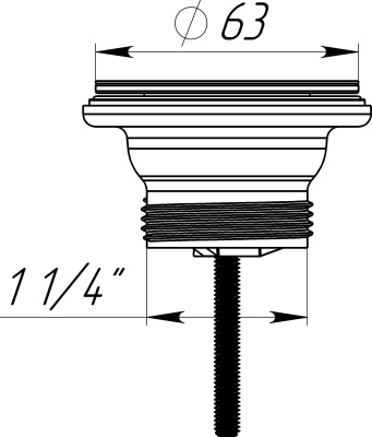 Выпуск 1 1/4" с мет.реш. Aquant NV114-70-MR