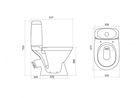 Унитаз напольный Santek "РИМИНИ", белый 1WH302130