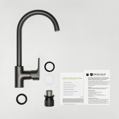Смеситель для кухни высокий Gross Aqua Evo, черный 3118297MB-В02