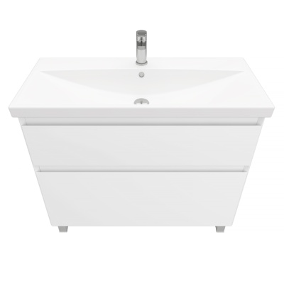 Тумба напольная Laparet Vitrum 100 с умывальником Cerastyle Elite 100 белый матовый (LV-WFCAB-100-11+VB032A02U00)