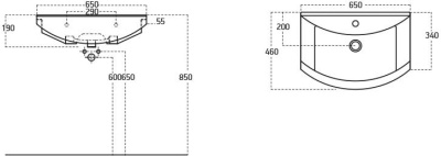 Тумба под умывальник IDEA Arte 95 с умывальником Zenon 95. Распродажа