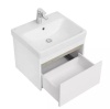 Тумба под умывальник подвесная Акватон Марти 55 с умывальником Адриана 55, белый