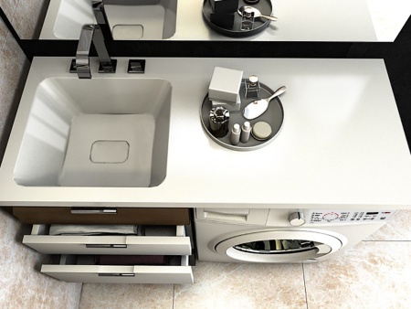 Умывальник над стиральной машиной MADERA Kamilla 110 левая чаша белая