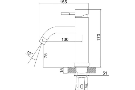 Смеситель для умывальника PMC SUS128BL-001F