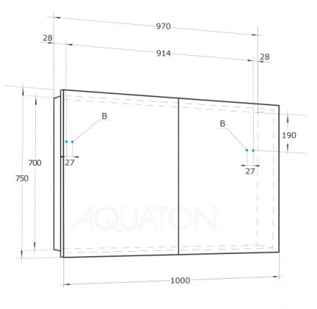 Зеркальный шкаф Акватон Лондри 100, белый 1A267302LH010