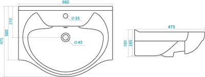 Тумба Idea Нова Сфера 65 с умывальником Байкал-65. Акция