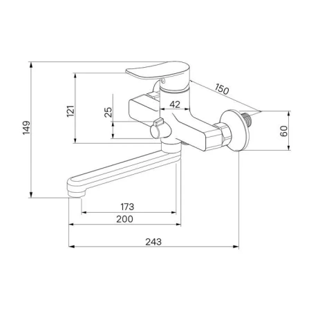 Смеситель для ванны Milardo Demi, хром DEMSB02M02