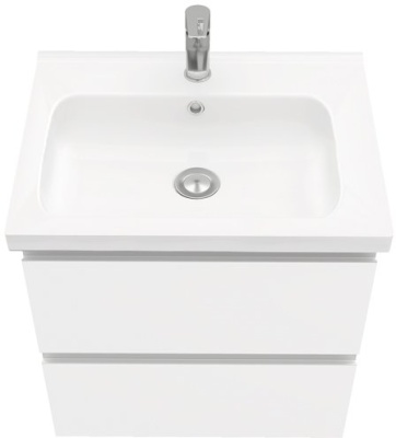 Тумба подвесная Laparet ELECTRA 60 с умывальником Creavit Ideal 60 белый глянец (LE-WCAB-60-01+ID060-00CB00E-0000). Образец. Распродажа