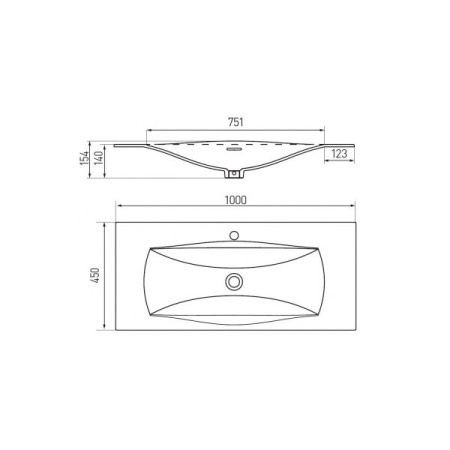 Умывальник Акватон Блент 100