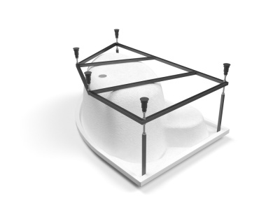 Ванна акриловая асимметричная левая с ножками с панелью Cersanit KALIOPE 153x100 (S301-024+PA-KALIOPE*153)