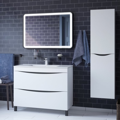 Тумба с умывальником 100 см напольная IDDIS Cloud, белая CLO10WFi95K