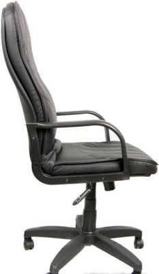 Кресло Евростиль Дипломат стандарт кожа люкс черный. Распродажа