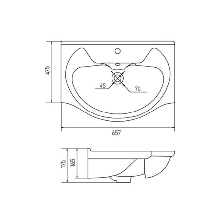 Умывальник Акватон Байкал 65