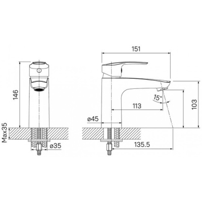 Смеситель для умывальника Iddis Ray RAYSB00i01. Акция. Распродажа Образец