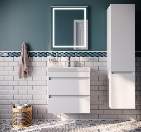 Тумба с умывальником подвесная Iddis Zodiac 60, белая ZOD6CB0i95K