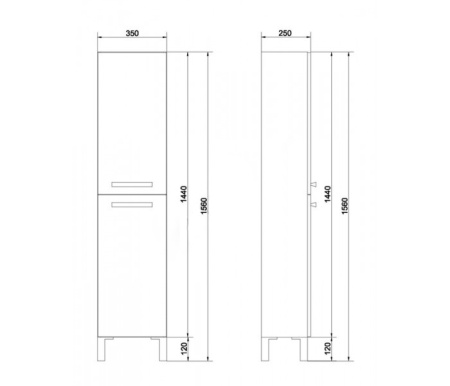 Пенал напольный Cersanit MELAR 35 универсальный, белый SL-MEL