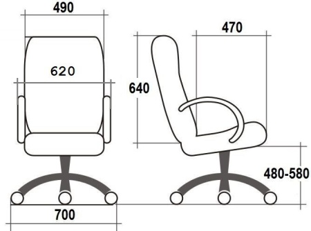 Кресло Евростиль Менеджер стандарт кожа люкс черный