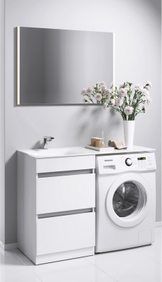 Тумба напольная левая Aqwella Forma 115 с умывальником Forma 115 белый FOR01052 L