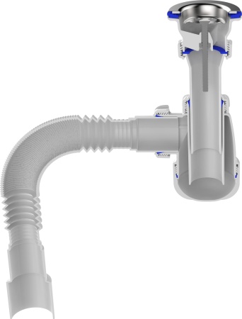 Сифон для умывальника Aquant Standart, белый S0115-35-MR