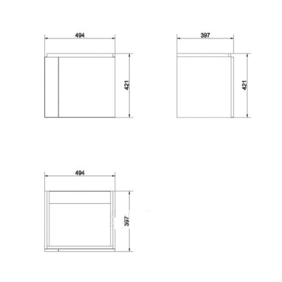 Тумба с умывальником подвесная Cersanit COLOUR 50 с умывальником COMO 50 белый SZ-COL-CM/COL/50